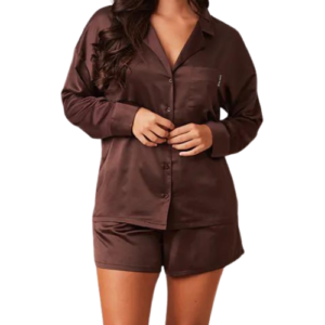 Chocolate Classic Satin Pyjama Shirt