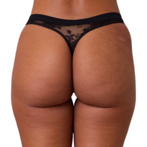 Black Lace Triangle Thong